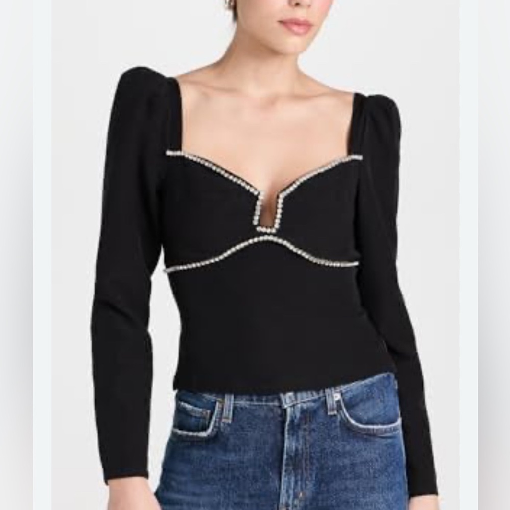 NEW with tag ASTR The Label Annabelle Top Black Size Large